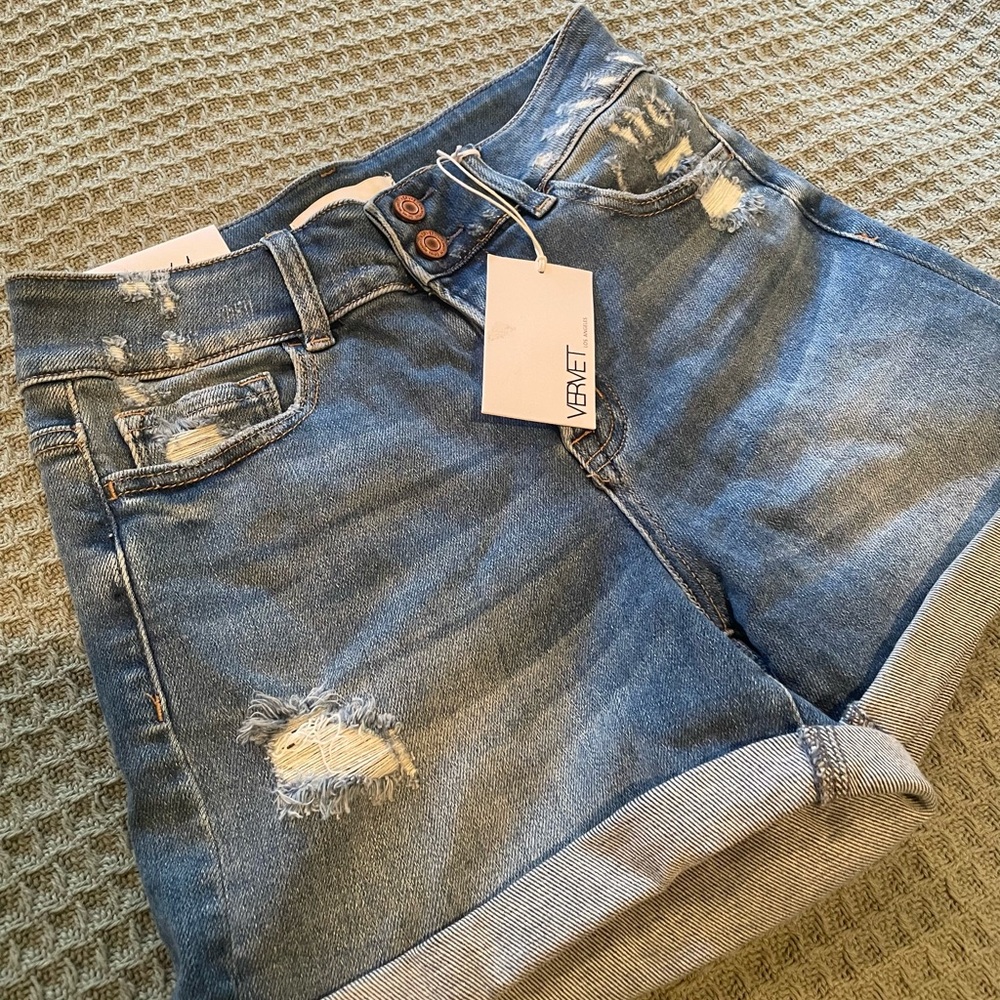 VERVET denim distressed shorts style V2913